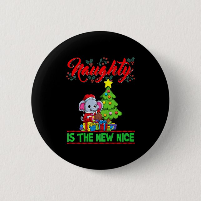 Naughty Is The New Nice Christmas Santa Xmas Premi Knapp (Framsida)