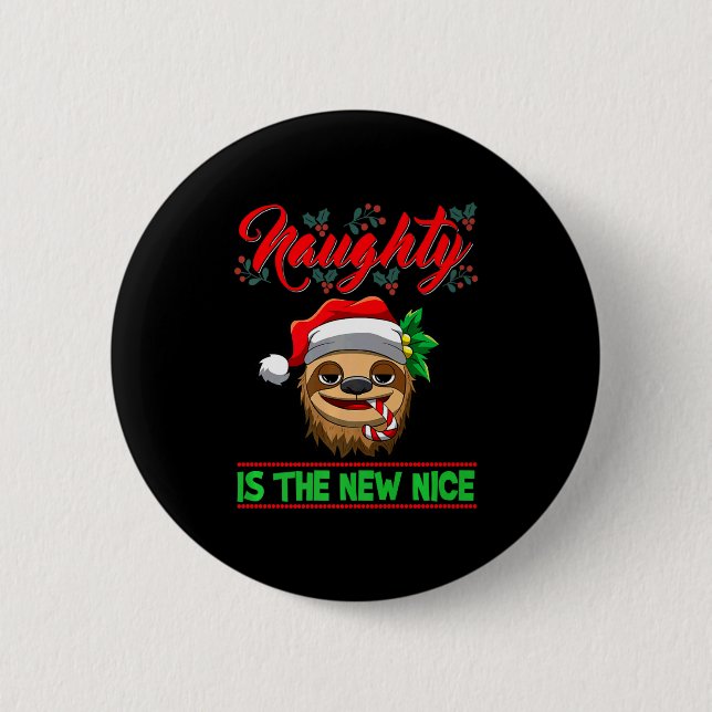Naughty Is The New Nice Christmas Santa Xmas Premi Knapp (Framsida)