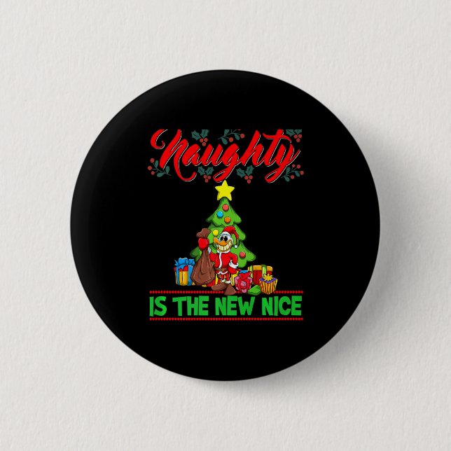 Naughty Is The New Nice Christmas Santa Xmas Premi Knapp (Framsida)