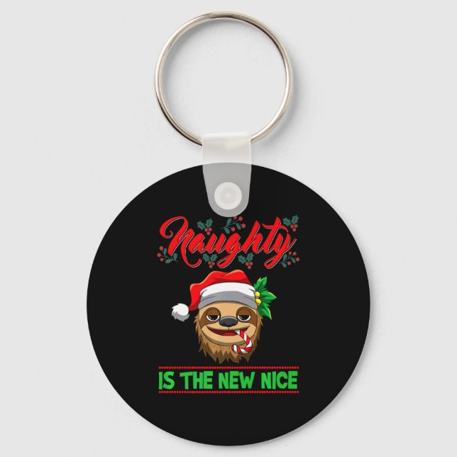 Naughty Is The New Nice Christmas Santa Xmas Premi Nyckelring (Framsida)