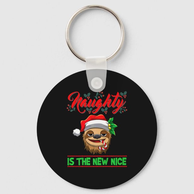 Naughty Is The New Nice Christmas Santa Xmas Premi Nyckelring (Framsida)