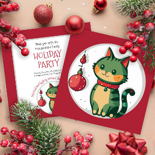 Naughty jul Cat Julfest Inbjudningar