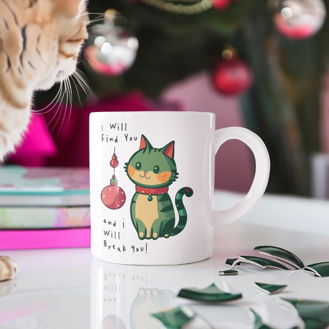 Naughty jul Cat Jumbo Mugg (Skapare uppladdad)