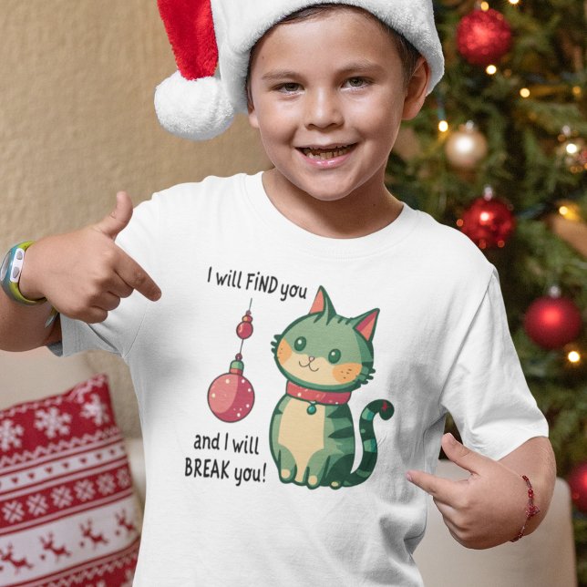 Naughty jul Cat T Shirt (Skapare uppladdad)