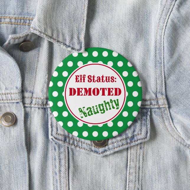 Naughty jul Elf Button Knapp (In Situ)