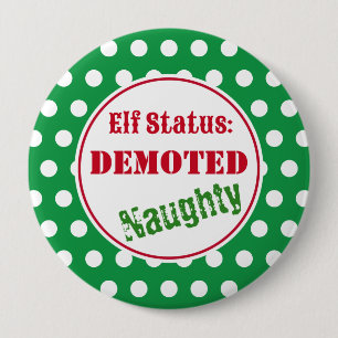Naughty jul Elf Button Knapp