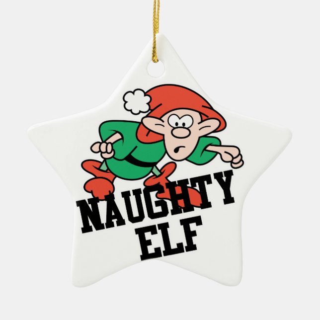 Naughty jul Elf Julgransprydnad Keramik (Framsidan)