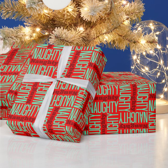 Naughty jul Helgdag Gift Wrapping Papper Presentpapper (Helgdagar)