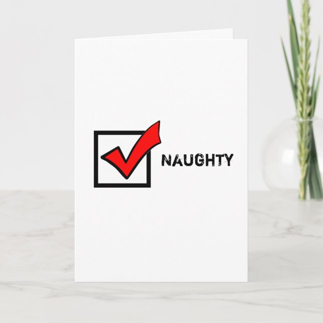 "Naughty" jul Helgkort (Framsida)
