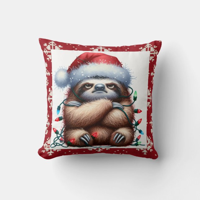 Naughty jul Ljus Sloth Kudde (Framsida)