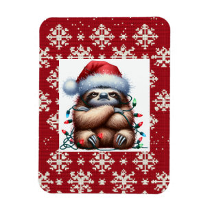Naughty jul Ljus Sloth Magnet