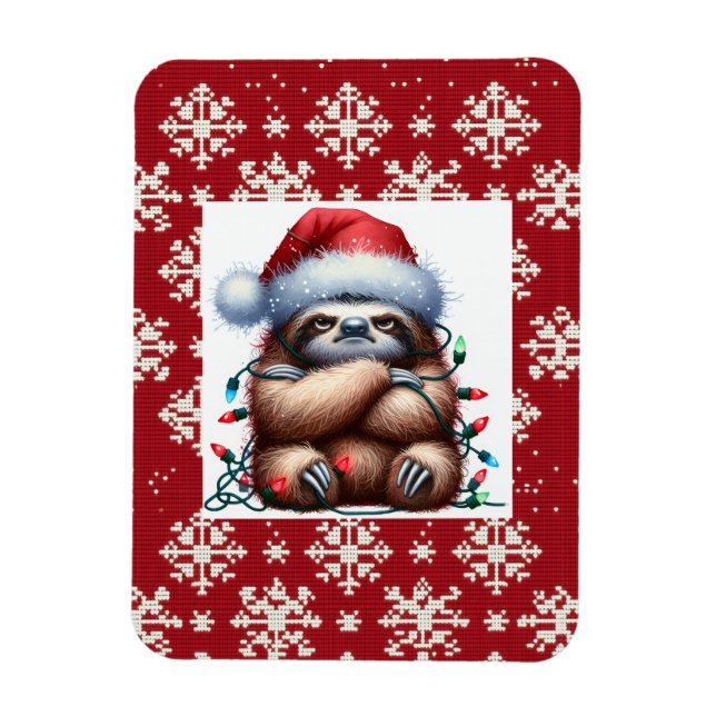 Naughty jul Ljus Sloth Magnet (Vertikal)