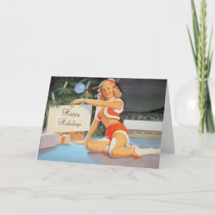 Naughty jul Message Pin-Up Greeting Card Helgkort