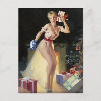 Naughty jul Pin Up Girl Helg Vykort