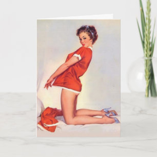 Naughty jul Pin-Up Greeting Card Helgkort