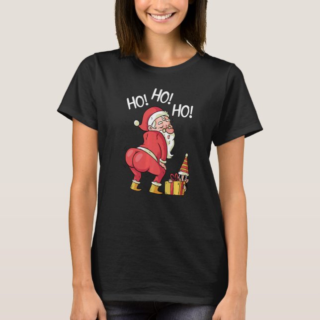 Naughty jul Santa Twerking T Shirt (Framsida)
