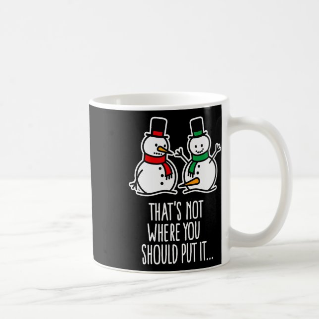 Naughty jul Say Dirty Snögubbe Tecknad Ugl Kaffemugg (Höger)
