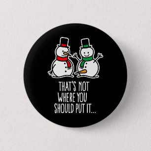 Naughty jul Say Dirty Snögubbe Tecknad Ugl Knapp