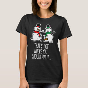 Naughty jul Say Dirty Snögubbe Tecknad Ugl T Shirt