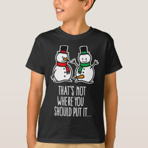 Naughty jul Say Dirty Snögubbe Tecknad Ugl T Shirt