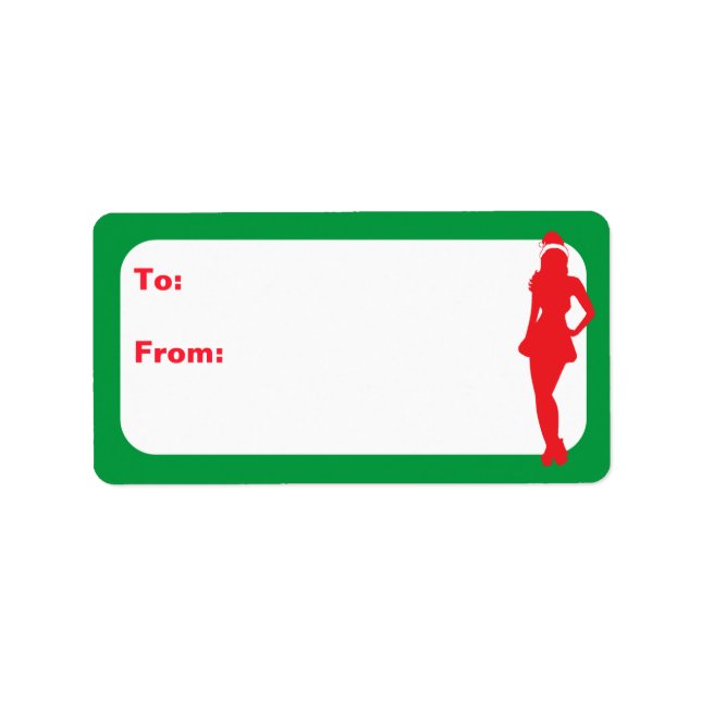 Naughty Julafton Elf Adressetikett (Framsidan)