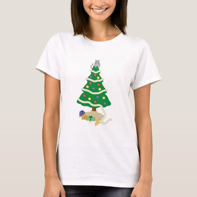 Naughty Julgran Kattunge T Shirt (Framsida)