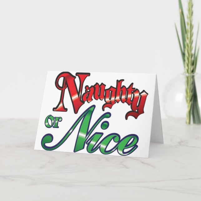 ***NAUGHTY KAN VARA NICE*** CHRISTMAS KÄRLEK & ROM HELGKORT (Framsida)