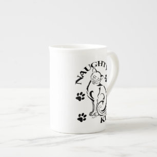 Naughty Kattunge Bone China Mugg Benporslin Mugg