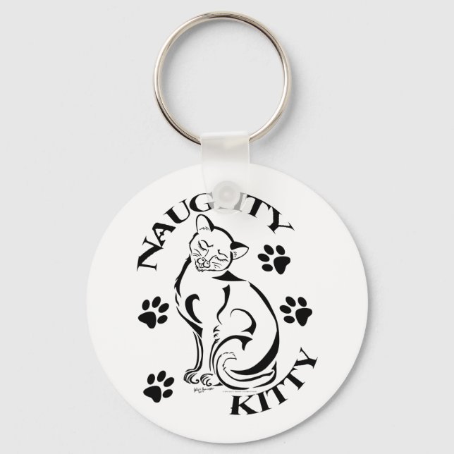 Naughty Kattunge Keychain Nyckelring (Framsida)