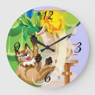 Naughty Kattunge Wall Clock Stor Klocka