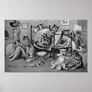 Naughty Kittens, Louis Wain Poster