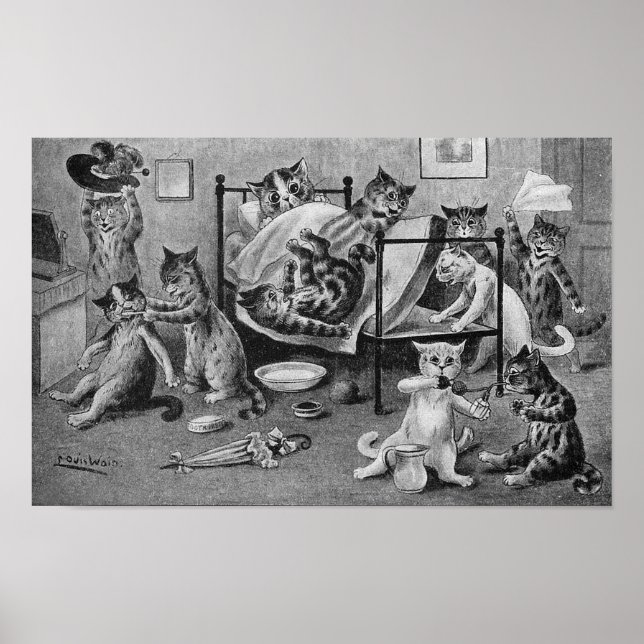 Naughty Kittens, Louis Wain Poster (Framsidan)