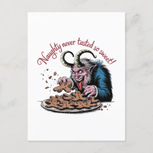 Naughty Krampus juldesign Vykort