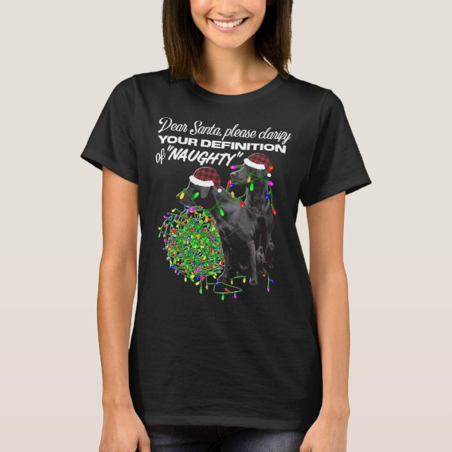 Naughty Labrador Retriever God jul for Lab T Shirt (Framsida)