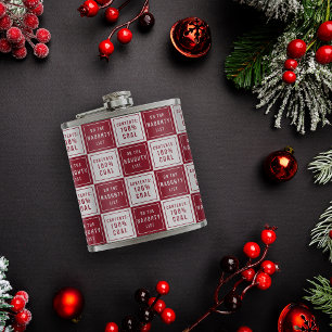 Naughty List 100% Coal Red & White Funny Helgdag Fickplunta