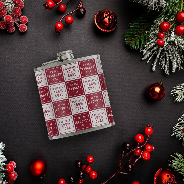 Naughty List 100% Coal | Red & White Funny Helgdag Fickplunta (Skapare uppladdad)