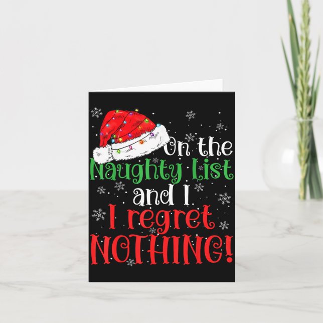 Naughty List And I Regret Nothing Christmas  Kort (Framsida)