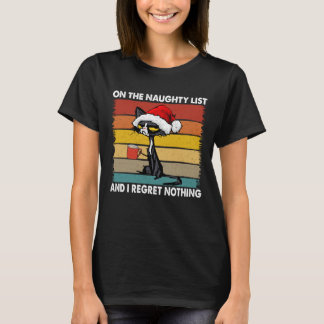 Naughty List Cat jul T Shirt