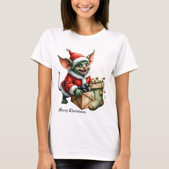 Naughty List Delivery: The Goblin Clause Chronicle T Shirt (Framsida)