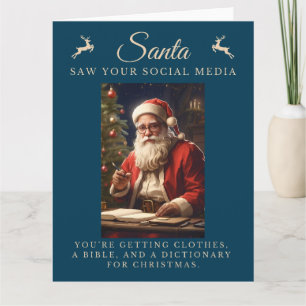Naughty List Funny Sarcastic Santa Kort