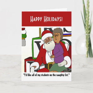 Naughty List Greeting Card Kort