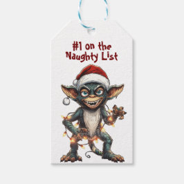 Naughty List Gremlin Presentetikett