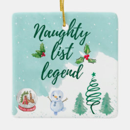 Naughty list julgransprydnad keramik