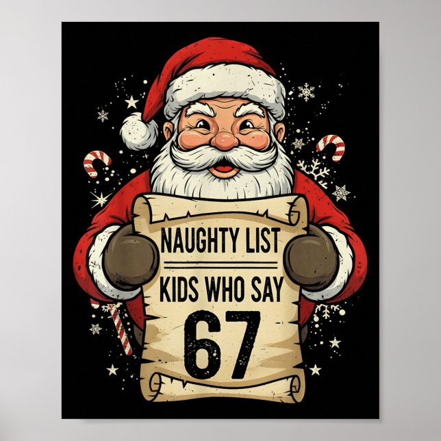 Naughty List Kids Who Say 67 Funny Teacher Christm Poster (Framsidan)