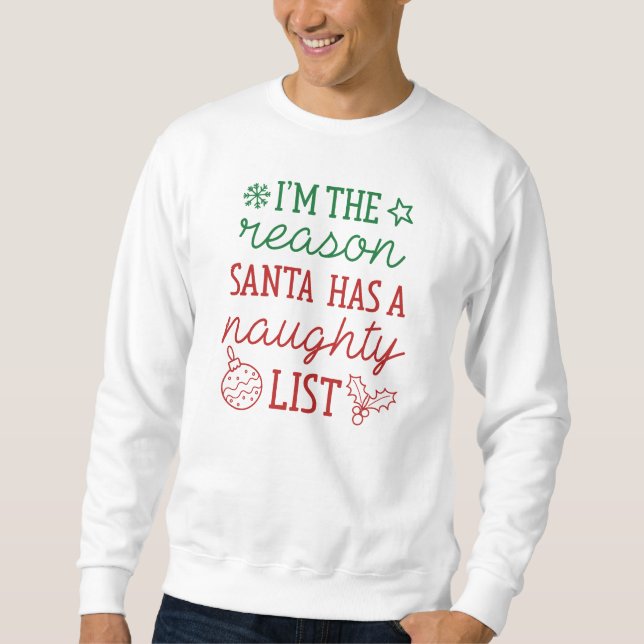 Naughty List Lång Ärmad Tröja (Framsida)