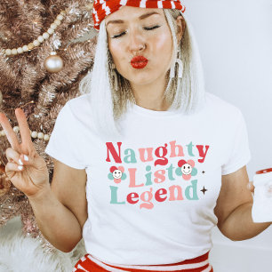 Naughty List Legend Retro Funny jul T Shirt