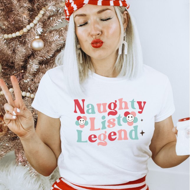 Naughty List Legend Retro Funny jul T Shirt (Skapare uppladdad)