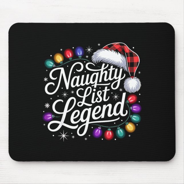 Naughty List Legend Xmas Lights Buffalo Plaid Red  Musmatta (Framsidan)