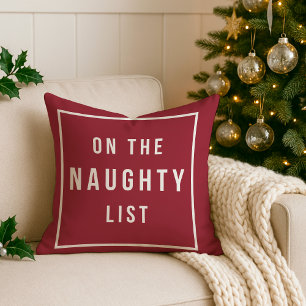 Naughty List & Nice List   Reversibel Helgdag Kudde