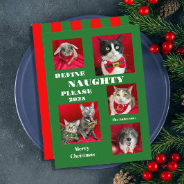 Naughty List Pet Photo jul-platta kort